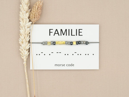 Morse code bracelet familie