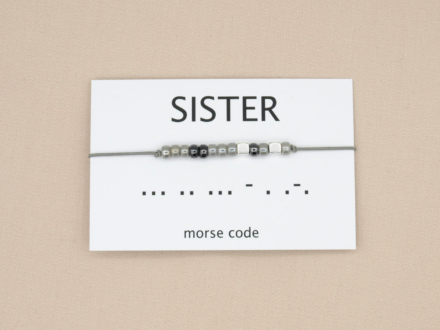 Morse code armband sister